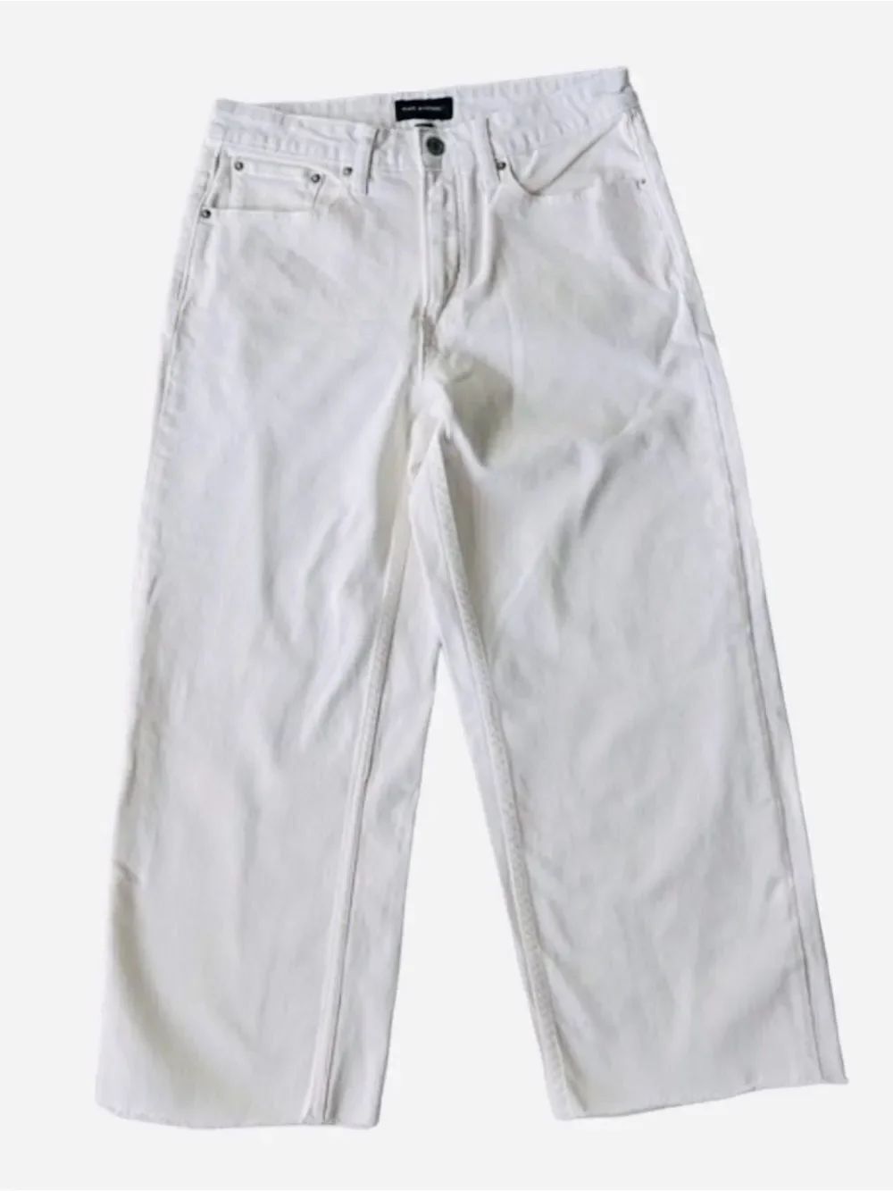 Free Assembly Women's White Crop Wide Leg Baggy High Rise Relaxed Fit Jeans 8